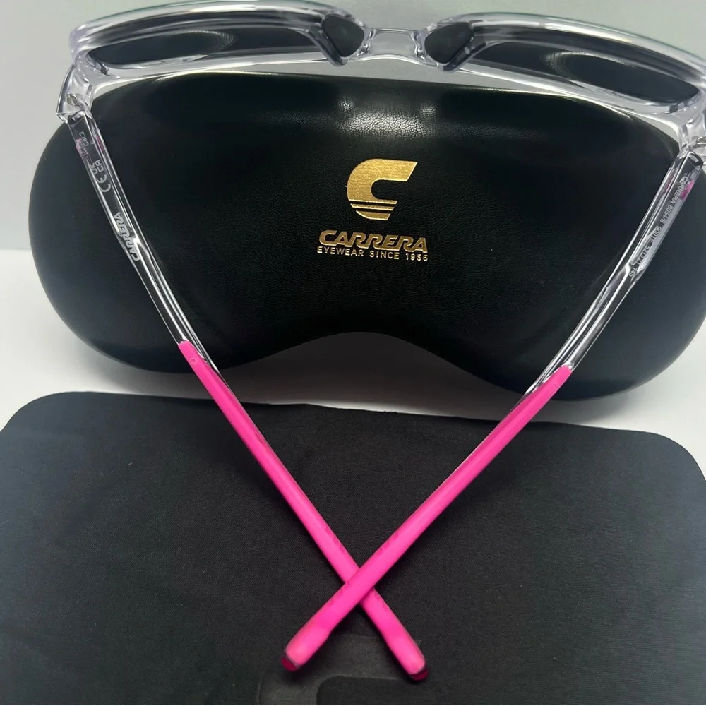 CARRERA 8054/900 Sunglasses Pink Arms NWOT UV Protection Cat 3 52mm Hard‎ Case